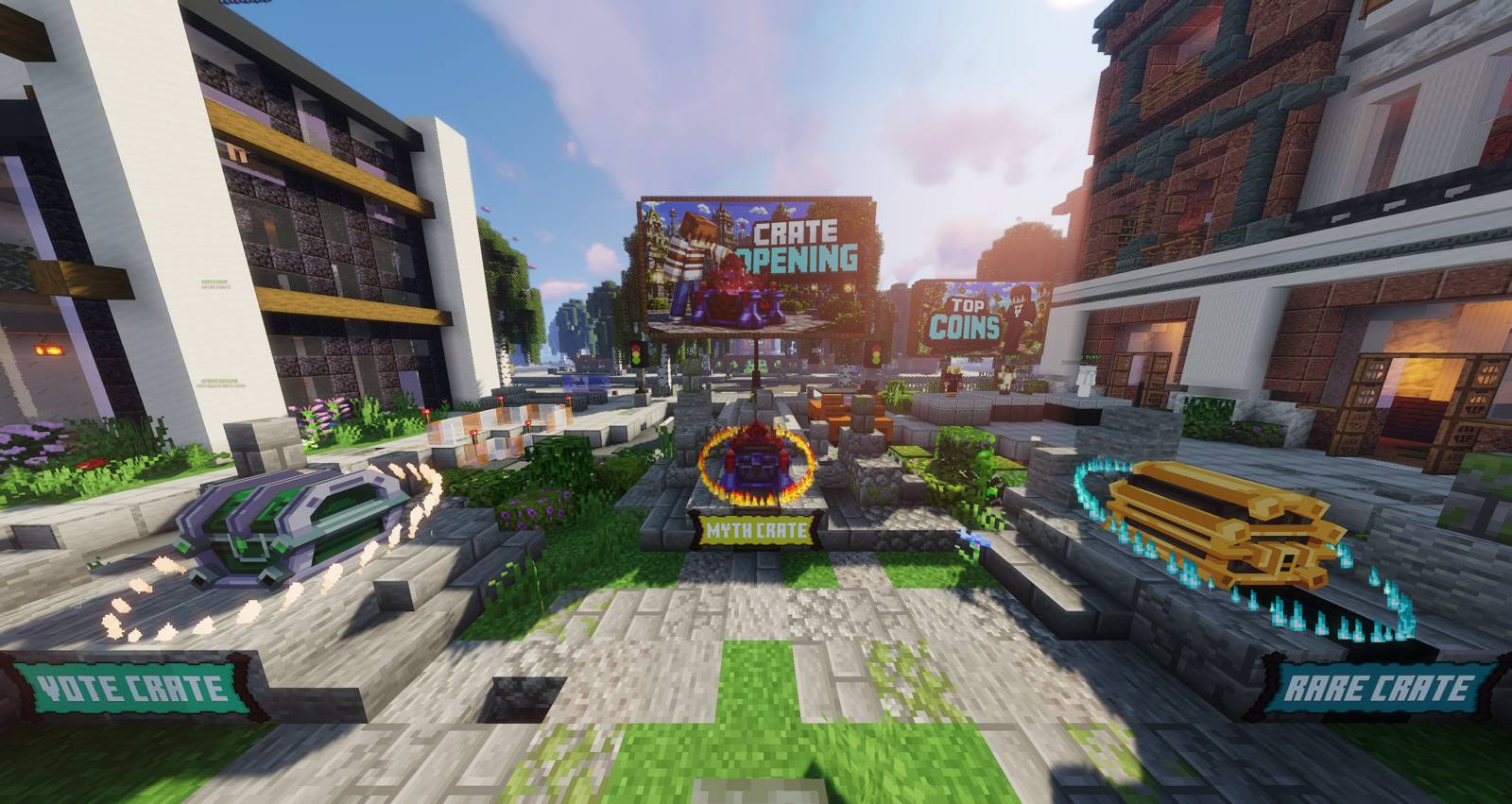 Die drei Crates am Spawn